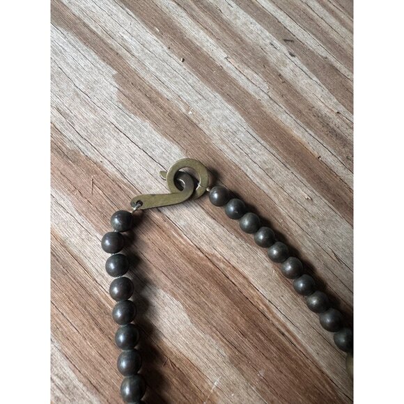 Handcrafted Boho Tribal Necklace With Bull Head Pendant Mixed Beads & Turquoise - Picture 5 of 6